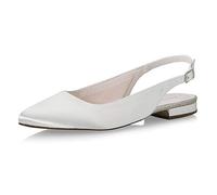 Rainbow Club Alise Ivory Satin Slingback Wedding Flats, 4.5