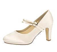 Rainbow Club Annette Bridal Shoes - Ladies, Pumps, Straps, Ivory, Simple, Comfortably Padded, Simple, Comfortably Padded, Satin - high Heels in Size 38.5 EU (UK 5.5)
