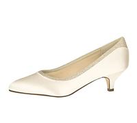 Rainbow Club Bobbie - Ivory Shimmer Low Heel Wedding Shoes, 3