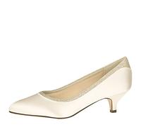 Rainbow Club Bobbie - Ivory Shimmer Low Heel Wedding Shoes, 5
