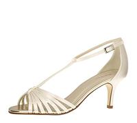 Rainbow Club Bridal Shoes Estelle - Pumps, high-Heeled Sandal - Ivory Satin, Strap, Funnel Heel - Size 40.5 EU (7.5 UK)
