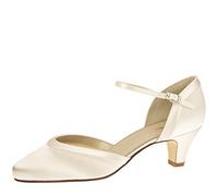 Rainbow Club Bridal Shoes Letty - Pumps, Ivory Cream, Satin, Strap, Comfortably Padded, Classic - Size 41 EU (8 UK)