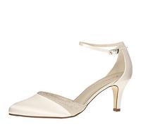 Rainbow Club Bridal Shoes Lisan - Pumps, Ivory/Cream, with Glitter Edging, Satin, Comfortably Padded - Size 37.5 EU (4.5 UK)