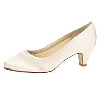 Rainbow Club Bridal Shoes Megan - Ladies' Pumps, Ivory/Cream, Comfortably Padded, Simple, Funnel Heel, Satin, Size 39 (UK 6)