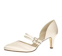Rainbow Club Bridal Shoes Misty - Pumps, Ivory Satin - Wedding Shoes, Strap - Size 39 EU (6 UK)