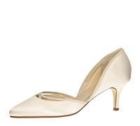 Rainbow Club Bridal Shoes Teddie - Pumps, Ivory/Cream, with Glitter Edging, Satin, Comfortably Padded - Size 38.5 EU (5.5 UK)