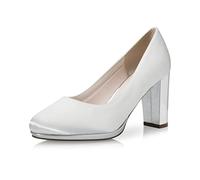 Rainbow Club Clair Bridal Shoes Women's Pumps Satin Gloss Varnish, Ivory Silver, 9 UK
