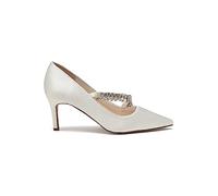 Rainbow Club Crystal - Diamante Detail Ivory Satin Wedding Court Shoes, 6.5
