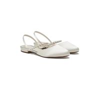 Rainbow Club Romi Ivory Satin Pearl Detail Wedding Slingback, 9