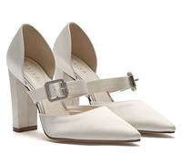 Rainbow Club Savannah Ivory Retro Feel Wedding Shoes, Closed Toe, Strap, Block Heel, 6.5