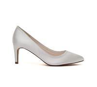 Rainbow Club Stella - Classic Ivory Satin Court Bridal Wedding Shoes with Subtle Silver Shimmer Detail, 5 UK