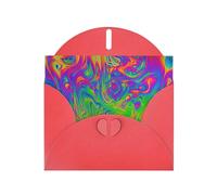 Rainbow Color Abstract Illustration Greeting Card With Envelope, Birthday Card, Christmas Card, Invitation Card, 3 Colors