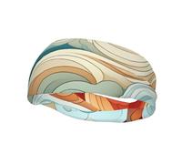 Rainbow Color Abstract Illustration Print Fashion Elastic Sports Headband Unisex High Absorption Sweat Band Hair Band For Running, Fitness, Tennis & Outdoor Activities