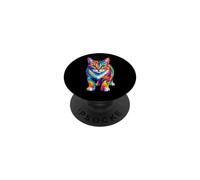 Rainbow Color Cat Art PopSockets Adhesive PopGrip