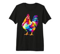 Rainbow Color Chicken Art Premium T-Shirt