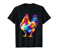 Rainbow Color Chicken Art Value Graphic T-Shirt