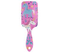 Rainbow Color Cute unicorns antistatic hair brush for thick hair Designed scalp massager for straight hair with Ergonomic handle cepillo para definir rizos