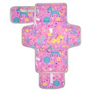 Rainbow Color Cute Unicorns Reusable Washable Changing pad with Tissue Pocket Portable Diaper Changing pad with Built-in Pillow cambiador de pa?ales para Bebes