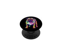 Rainbow Color Dog Pug Art PopSockets Adhesive PopGrip