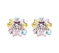 rainbow color dopamine flower earrings for women, small group design sense super good-looking unique and beautiful