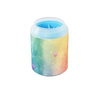 Rainbow Color Dreamy Hearts Portable Pet Foot Washer Soft Silicone Brush Feet Grooming Supplies for Cats Dogs