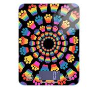 Rainbow Color Foot Prints Meal Prep small food scales for kitchen 11lb/0.18oz, 5kg/5g grams scale with 4 unit for Espresso roasting Baking (Batteries not Included)