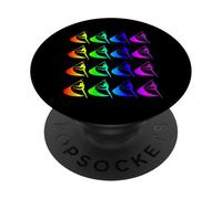 Rainbow Color Guard Flag Graphic - Marching Band PopSockets Adhesive PopGrip