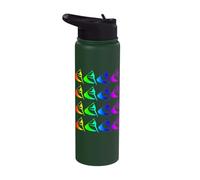 Rainbow Color Guard Flag Graphic - Marching Band Stainless Steel Insulated Water Bottle
