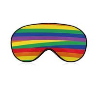 Rainbow Color Line Stroke Sleep Eye Mask Cute Blindfold Eye Covers Eyeshade for Women Men Gifts