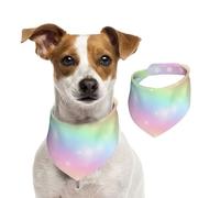 Rainbow Color Pattern,Dog Bandanas Cotton Pet Scarf Adjustable Bibs for Pet,S