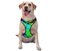 Rainbow Color Plaid,Pet Harness,Adjustable Reflective Dog Harness,Pet Leash Vest,M