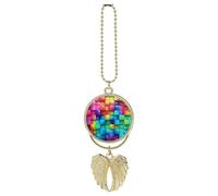 Rainbow Color Plaid-png Car Hanging Ornament Rear View Mirror Pendant Lucky Presents Hanging Ornament Funny Car Pendant for Office Auto Home Decoration Golden-style