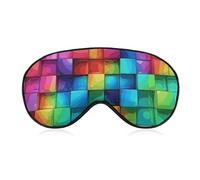 Rainbow Color Plaid-png Sleeping Mask, Light Blocking Eye Mask, Comfortable and Soft, Eye Cover with Elastic Band, Suitable for Men and Women, Suitable for Travel/Sleeping