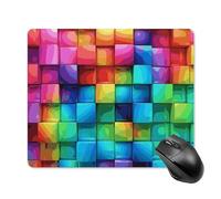 Rainbow Color Plaid-png Square Mouse Pad Portable Computer Mousepad with Non-Slip Rubber Base 18 * 22cm Ultra-Thin Gaming Mouse Mat for Computer Laptop Office Desk Accessories