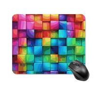 Rainbow Color Plaid-png Square Mouse Pad Portable Computer Mousepad with Non-Slip Rubber Base 20 * 25cm Ultra-Thin Gaming Mouse Mat for Computer Laptop Office Desk Accessories