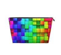 Rainbow Color Plaid, Toiletry Pouch Makeup Bag Cosmetic Bag Portable Travel Toiletry Bag