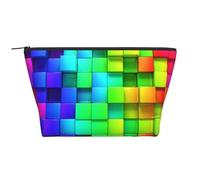 Rainbow Color Plaid, Toiletry Pouch Makeup Bag Cosmetic Bag Portable Travel Toiletry Bag
