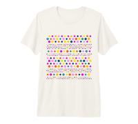 Rainbow Color Polka Dot Horizontal Stripe White Shapes Mania Premium T-Shirt
