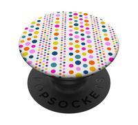 Rainbow Color Polka Dot Vertical Stripes White Shapes Mania PopSockets Adhesive PopGrip