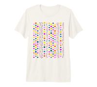 Rainbow Color Polka Dot Vertical Stripes White Shapes Mania Premium T-Shirt