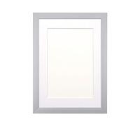 Rainbow Color Range Picture/Photo/Poster frame with Mount - Very Light Grey Frame with White Mount- 14'x 11'for A4 pictures
