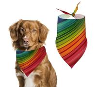 Rainbow Color Stripe Easter Dog Bandanas for Small Medium Large Dogs,Cat Dogs,Pet Scarf - Polyester Cute Bibs.Triangle Pet Scarf for Puppy Pet,Personalized Birthday/Party Fun Idea Gift