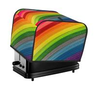 Rainbow Color Stripe Pattern 4 Slice Toaster Dust Cover, Waterproof Toaster Oven Dust Cover