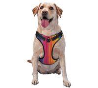 Rainbow Color Stripe Pet Traction Vest â€“ Full Print Design With Reflective Straps For Enhanced Safety And Comfort