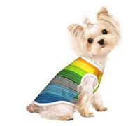 Rainbow Color stripe Print Pet Sleeveless T-Shirt Lightweight Soft Vest Apparel Wear Indoor Outdoor Tank Top