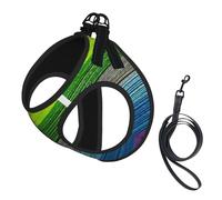 Rainbow Color Stripe Print Pet Supplies Adjustable Step-In Flex Breathable Mesh Dog Harness For Small Medium Dogs, S-L