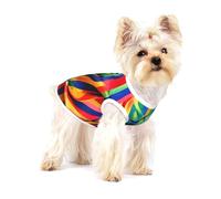 Rainbow Color stripe print Tshirts for Small Dogs Dog's Fashion Shirt Breathable Sleeveless Shirts for Small Dogs