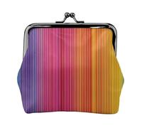 Rainbow Color Stripe - Print Women's Compact Coin Purse with Lock Waterproof for Travel Gifts