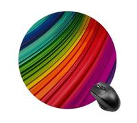Rainbow Color Stripe Round Mouse Pad Smooth Glide Gaming Mousepad Extra Density Portable Comfortable Mouse Mat for Desk, Home, Office 7.8x7.8 Inches