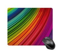 Rainbow Color Stripe Square Mouse Pad Portable Computer Mousepad with Non-Slip Rubber Base 18 * 22cm Ultra-Thin Gaming Mouse Mat for Computer Laptop Office Desk Accessories